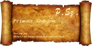 Primusz Szabina névjegykártya